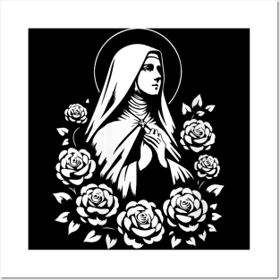 St Therese of Lisieux Little Flower Rose Catholic Saint Posters and Art